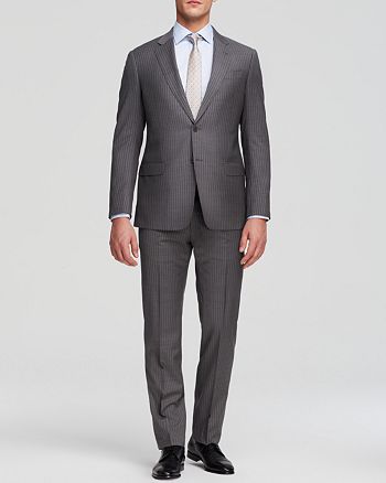 Armani Pin Stripe Suit - Regular Fit | Bloomingdale's