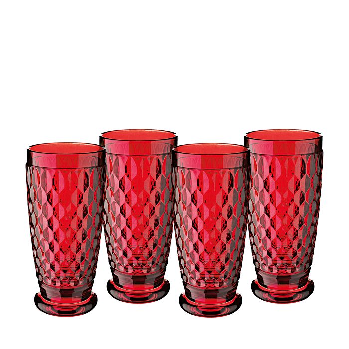 Villeroy & Boch Boston Highball Glass, Set Of 4 In Red