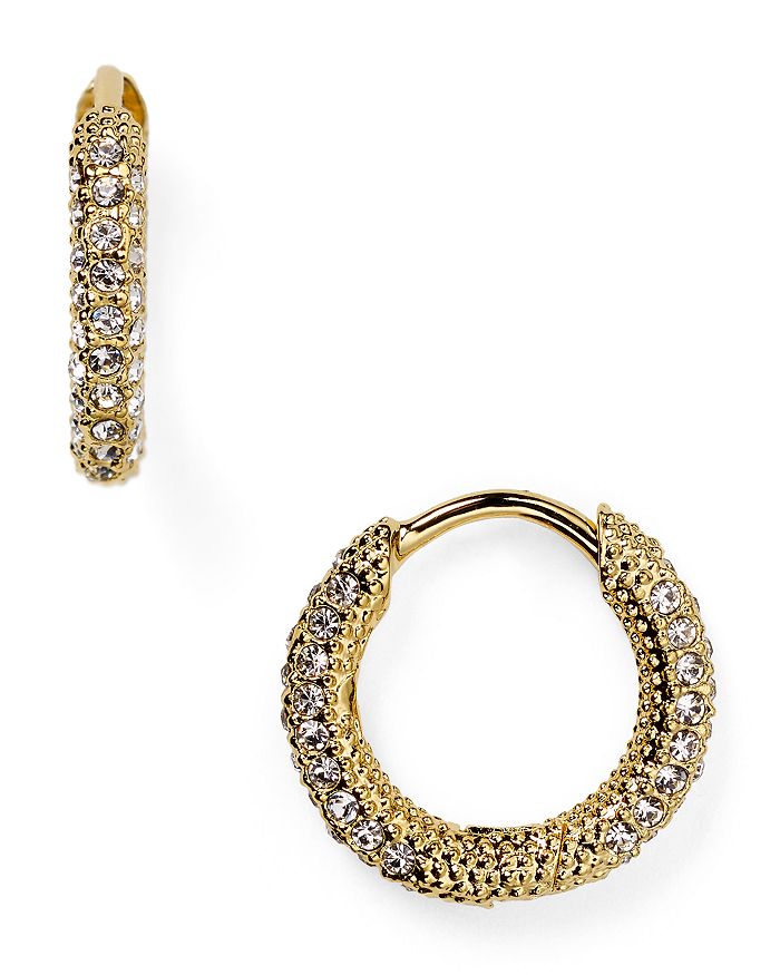 Shop Nadri Pave Huggie Hoop Earrings In Gold