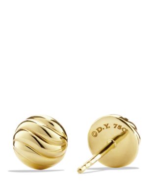 Sculpted Cable Earrings in Gold