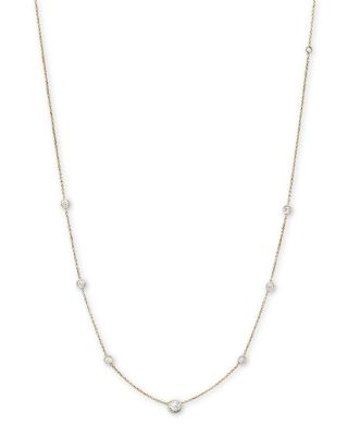 Diamond Station Necklace in 18K Yellow Gold, 1.0 ct. t. w.