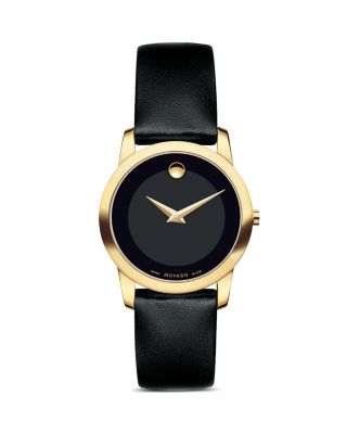 Movado Museum Classic Watch With Black Calfskin Strap, 28mm ...