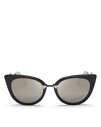 Fendi - Women's Mirrored Zigzag Cat Eye Sunglasses, 52mm