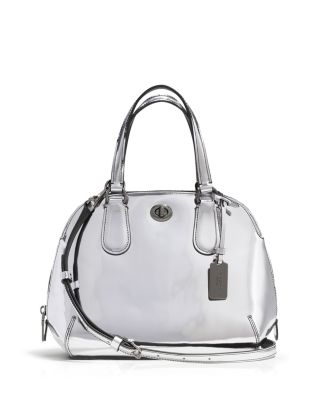 Coach Mirror Metallic Pochette, Silver: Handbags