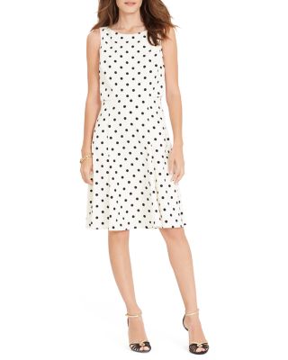 ralph lauren polka dot crepe dress