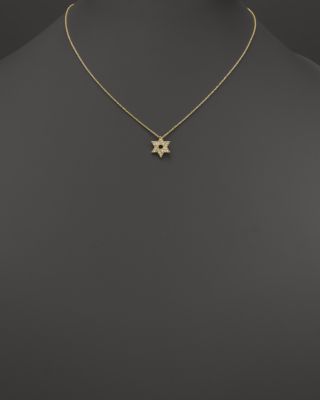 Diamond Star of David Pendant Necklace in 14K Yellow Gold, .18 tcw&nbsp;- Exclusive