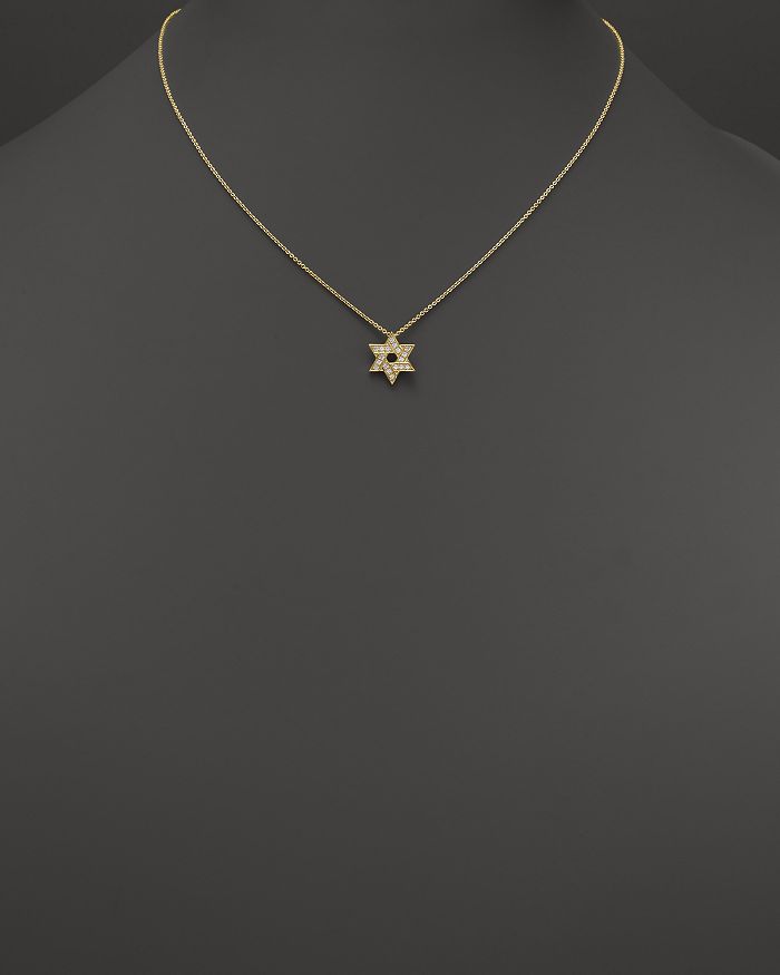 Shop Bloomingdale's Diamond Star Of David Pendant Necklace In 14k Yellow Gold,.18 Ct. T.w.