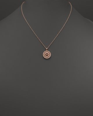 Diamond Medallion Pendant Necklace in 14K Rose Gold, .25 tcw&nbsp;- Exclusive