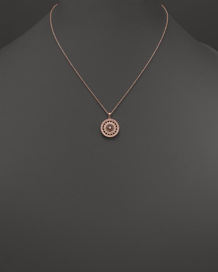 Shop Bloomingdale's Diamond Medallion Pendant Necklace In 14k Rose Gold, .25 Ct. T.w. In Pink
