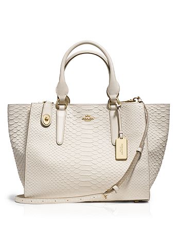 COACH Crosby Carryall Satchel in Python Embossed Leather | Bloomingdale's