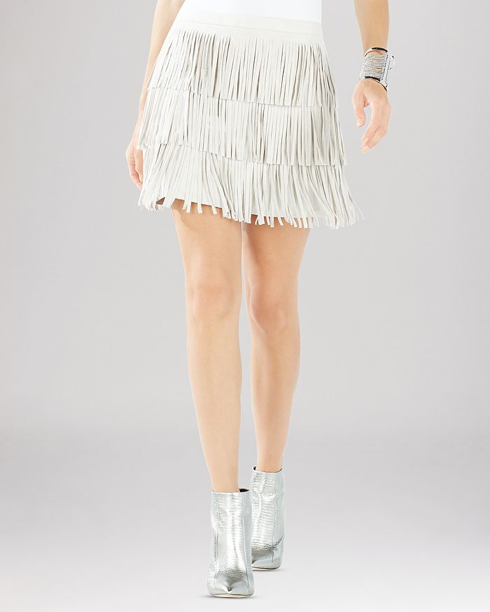 Bcbgmaxazria fringe black sales skirt