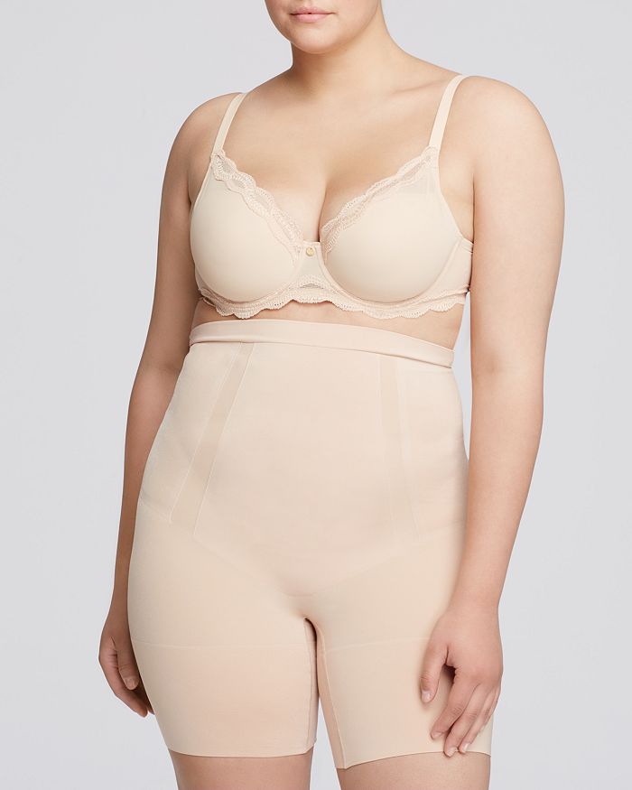 Spanx Power Conceal-her High-waisted Mid-thigh Shorts In Soft Nude