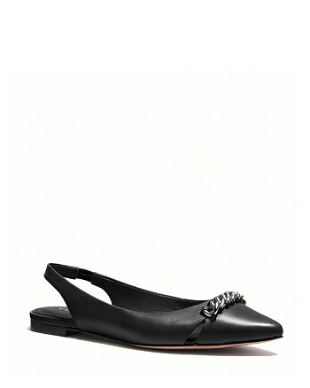 coach leather pointy toe flat
