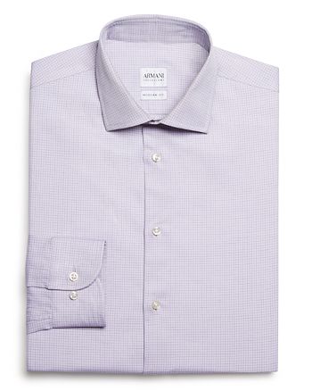 Armani Check Classic Fit Dress Shirt | Bloomingdale's