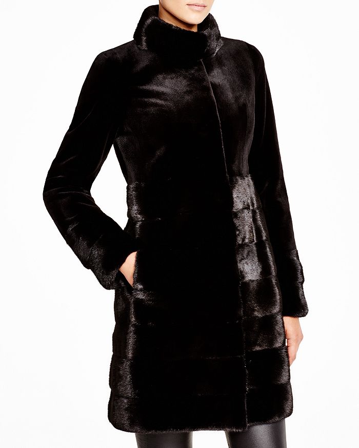 Maximilian Sheared Kopenhagen Mink Fur Coat - 100% Exclusive In Black