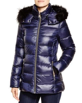 Andrew Marc Fur Trim Hooded Puffer Coat | Bloomingdale's