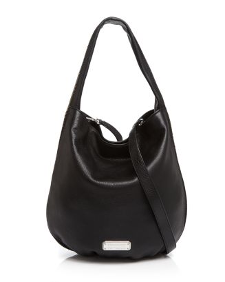 Marc Jacobs Black Leather New Q Hillier Convertible Hobo popular Bag