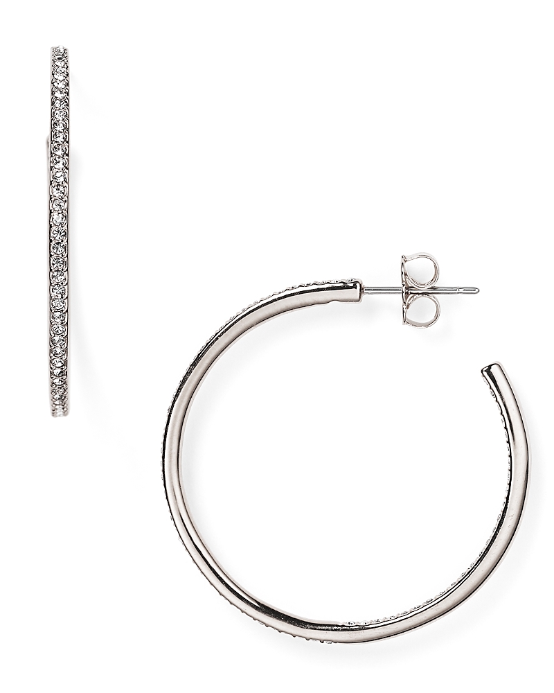 NADRI PAVE HOOP EARRINGS AO13907RCG