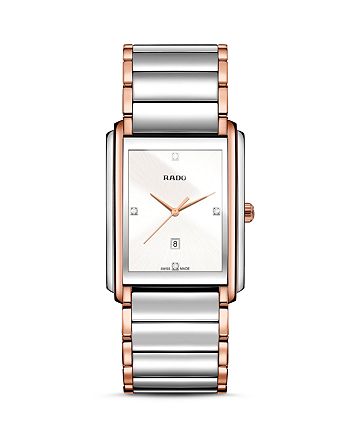 Rado Integral Quartz Stainless Steel And Rose Gold Pvd Watch With Diamonds 40 1mm Bloomingdale S