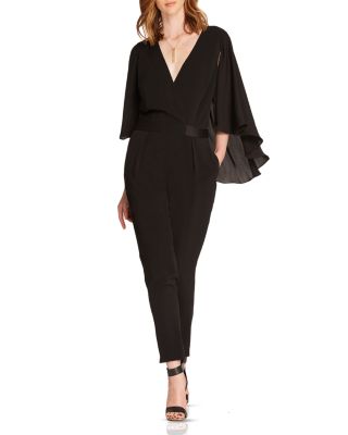 HALSTON HERITAGE - Cape Overlay Jumpsuit