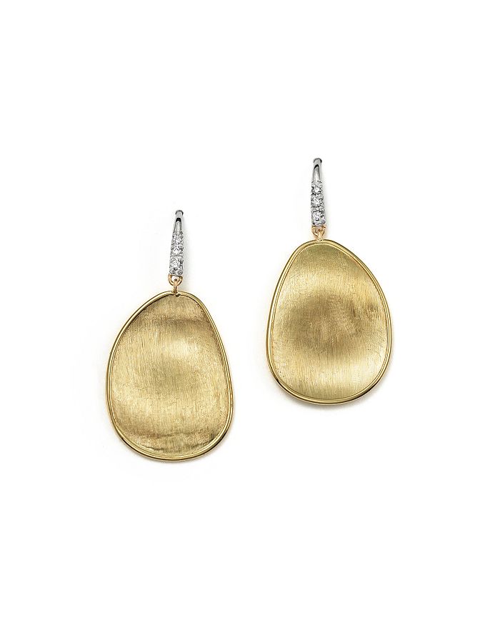 Shop Marco Bicego 18k Yellow Gold And Diamond Lunaria Drop Earrings