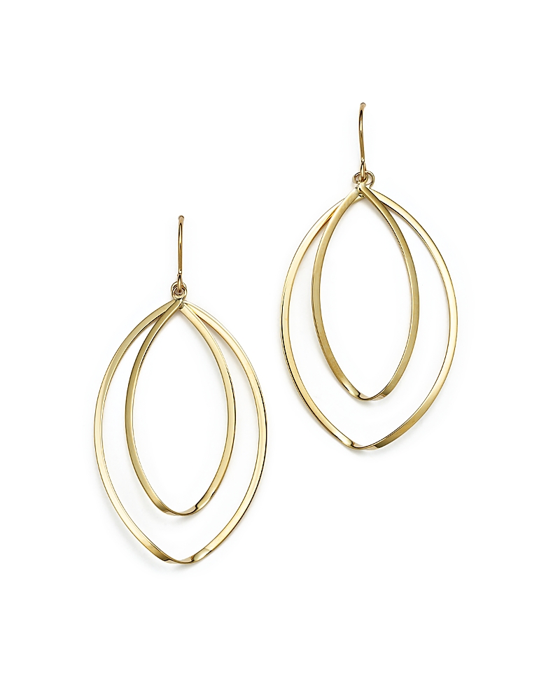 14K Yellow Gold Double Twist Drop Earrings