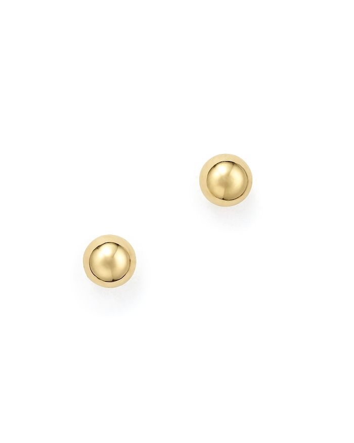 Solid 14k Yellow Gold Ball Stud Earrings - Simple Minimalist Stud Earrings  - Stacking Earrings - Eco Friendly Studs - Ready to Ship