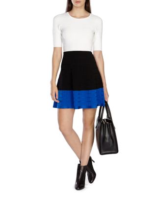 karen millen colourblock knit dress