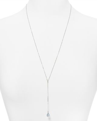 Bloomingdale's Fine Collection - Sterling Silver and Blue Topaz Y Necklace, 26"