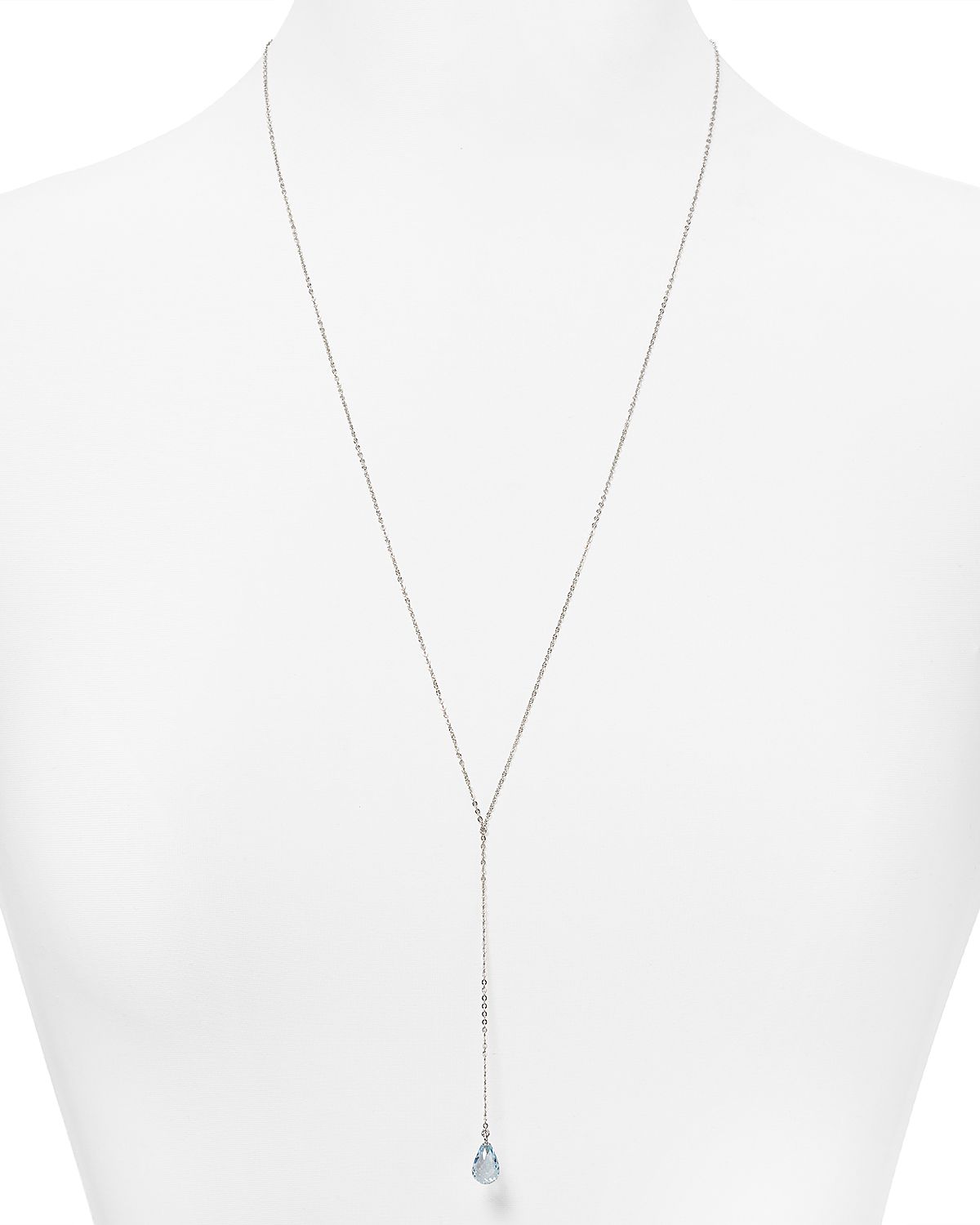 Sterling Silver and Blue Topaz Y Necklace