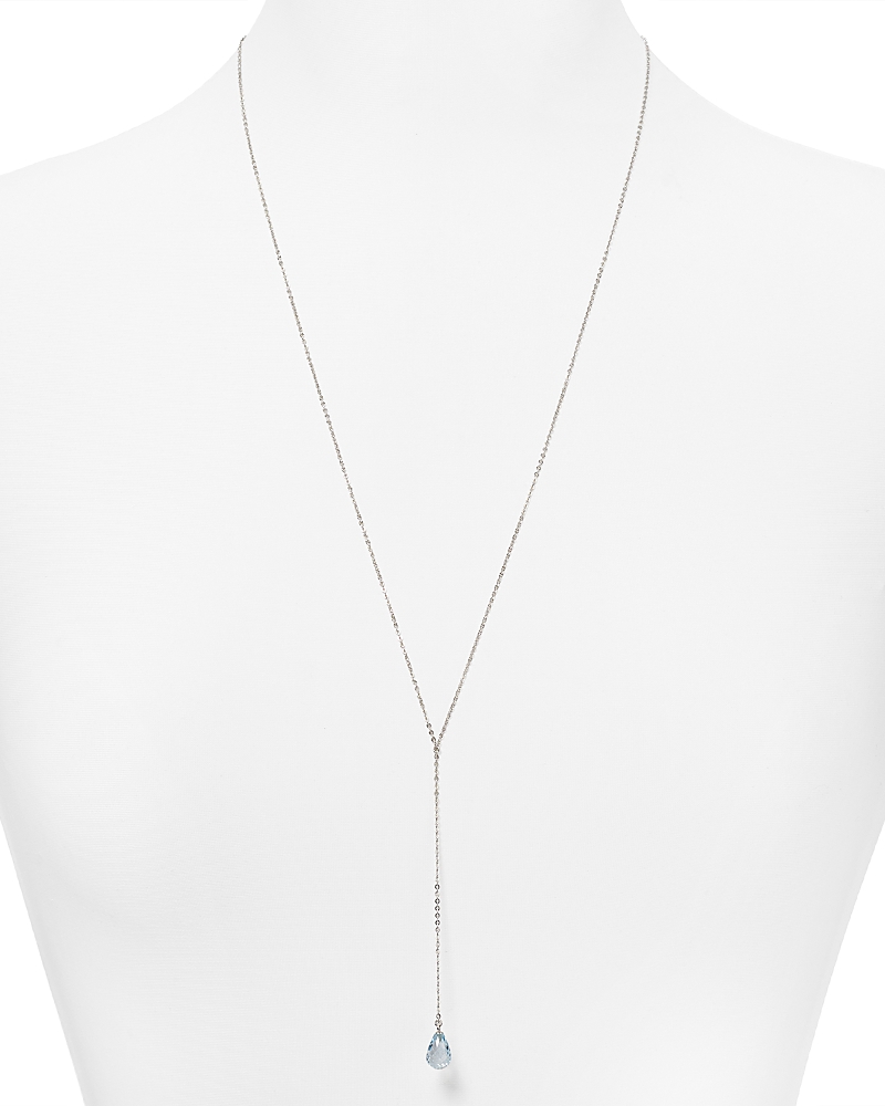 Sterling Silver and Blue Topaz Y Necklace, 26