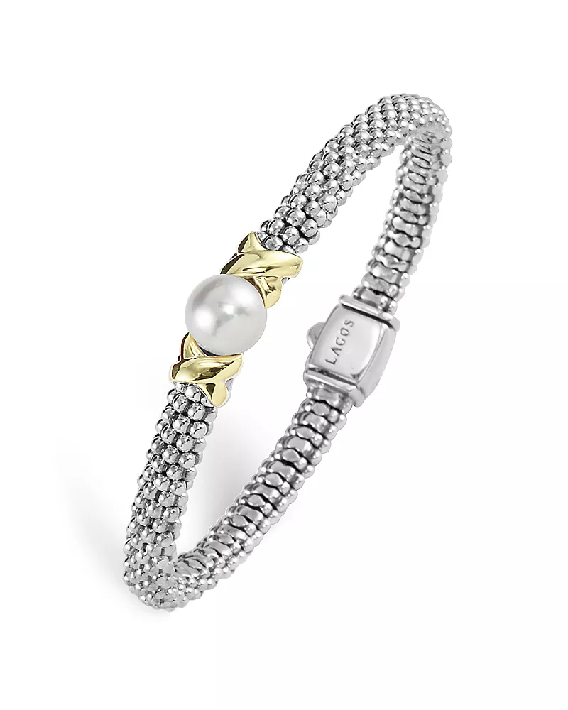 Lagos Sterling Silver Luna Cultured Freshwater Pearl Rope Bracelet