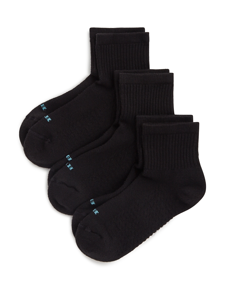 Hue Women's Air Cushion Mini Crew 3 Pack Socks In Black