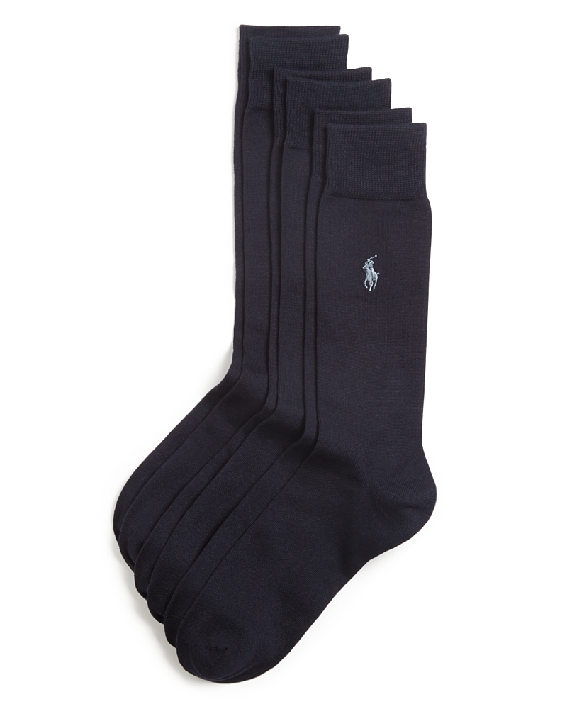 Polo Ralph Lauren Men's 3-pk. Super-soft Ribbed Dress Socks In Navy