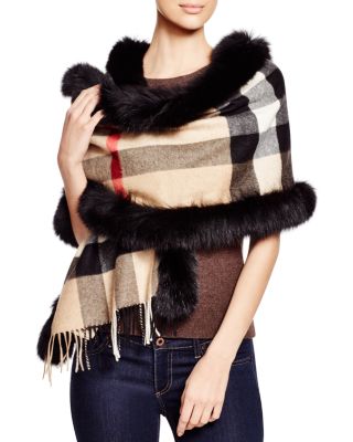 burberry fur scarf