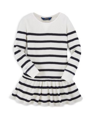 Ralph Lauren Girls' Stripe Waffle Knit Dress - Sizes 2-6X | Bloomingdale's  Kids