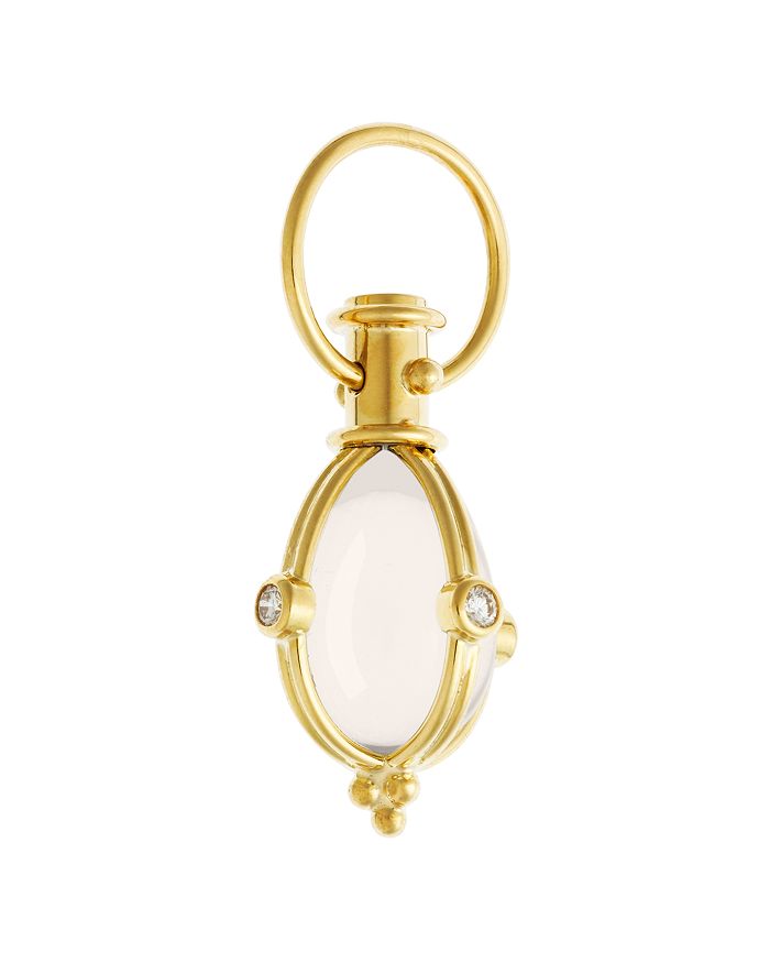 Shop Temple St Clair Crystal Diamond Pendant Set In 18k Yellow Gold, 0.22 Ct. In Clear/gold