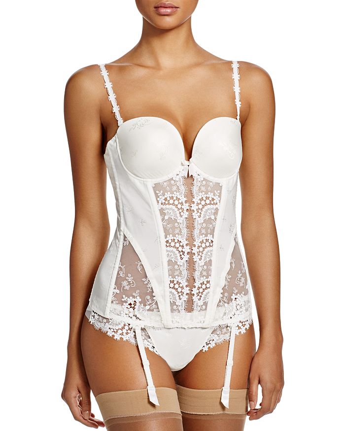 Shop Simone Perele Wish Lace-side Thong In Ivory