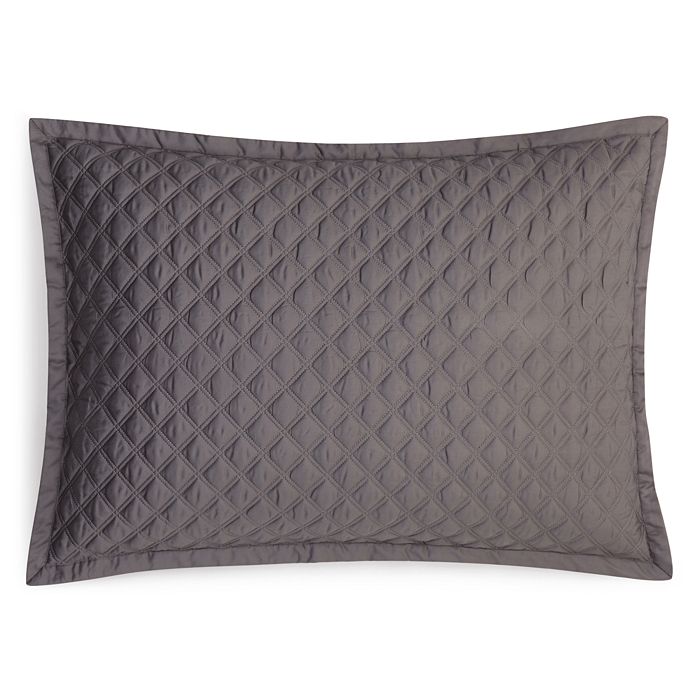 Hudson Park Collection Double Diamond Quilted Standard Sham - 100% Exclusive In Charcoal