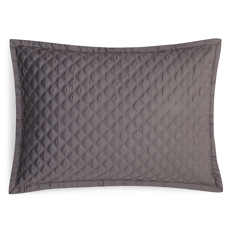 Hudson Park Collection Hudson Park Double Diamond Quilted Standard Sham - Exclusive In Charcoal