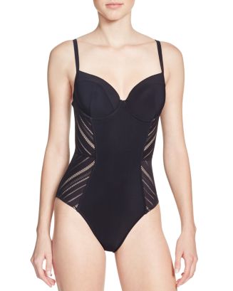 Profile By Gottex Light As A Feather D-Cup Scoop Neck Shirred Underwire One Piece Swimsuit | One