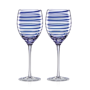 Kate Spade New York Charlotte Street Wine Glass, Set Of 2 In Blue