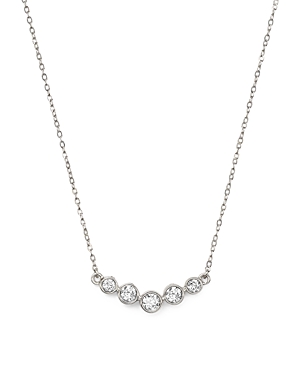 Diamond Graduated Bezel Necklace in 14K White Gold, 0.25 ct. t.w. - 100% Exclusive
