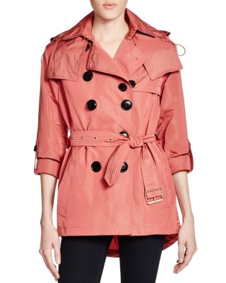 short hooded trench coat womens