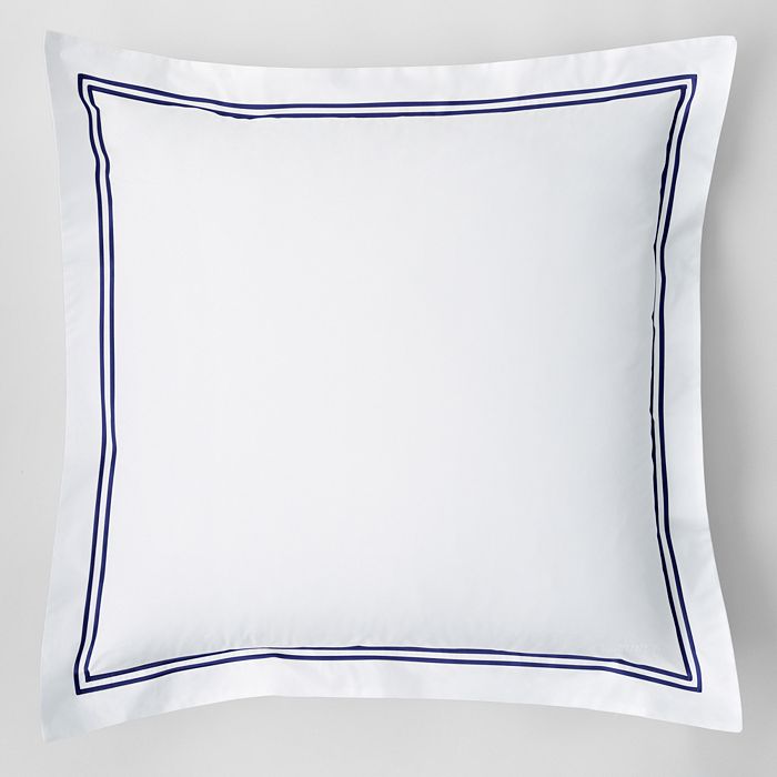 Shop Frette Classic Euro Sham In White/navy