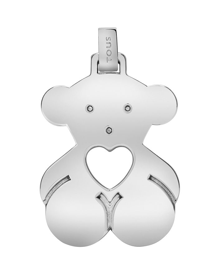 Tous Bear With Heart Pendant In Silver