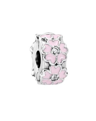Pandora - Sterling Silver, Cubic Zirconia & Enamel Pink Primrose Clip