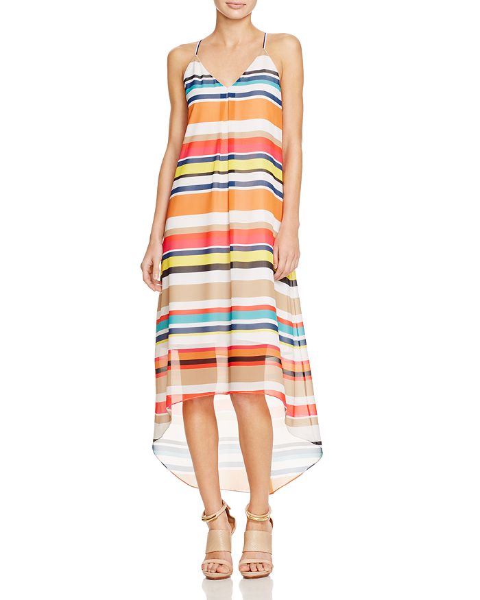 Striped high shop low dress