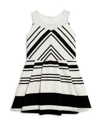 Elisa B - Girls' Striped Pleated Dress - Sizes 8-14