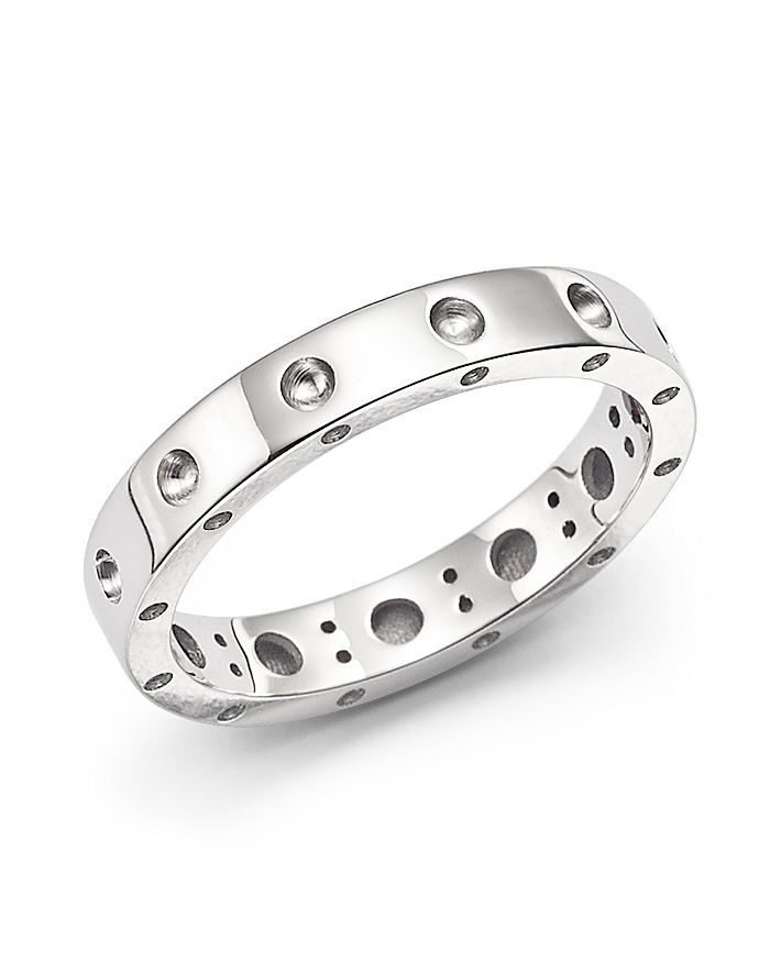 ROBERTO COIN 18K WHITE GOLD SYMPHONY DOTTED RING,7771358AW650